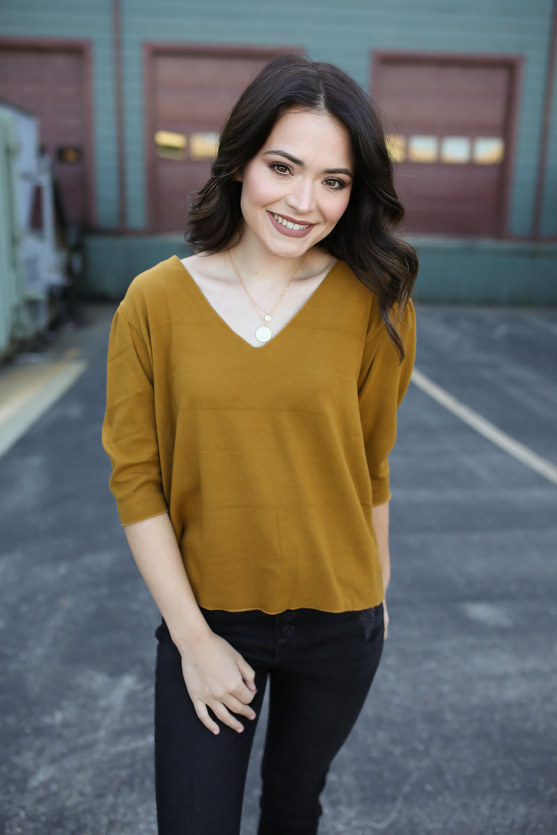 トップス Chloe knit tops Chloe Knit Top Mustard – The Girls In Grey
