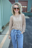 Allison Open Knit Sweater Taupe