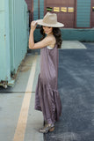 Josie Satin Maxi Smoked Plum