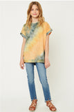 Girls Lily Tie Dye Tee Orange