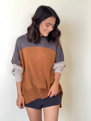 Riley Sweater Charcoal/Rust