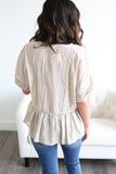 Corinne Woven Top Khaki