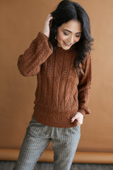 Audra Crochet Sweater Hazelnut