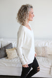 Whitney Front Seam Sweater Bone