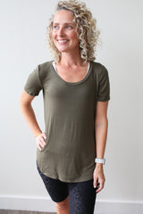 Bailey Scoop Neck Tee Olive