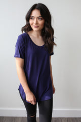 Bailey Scoop Neck Tee Navy